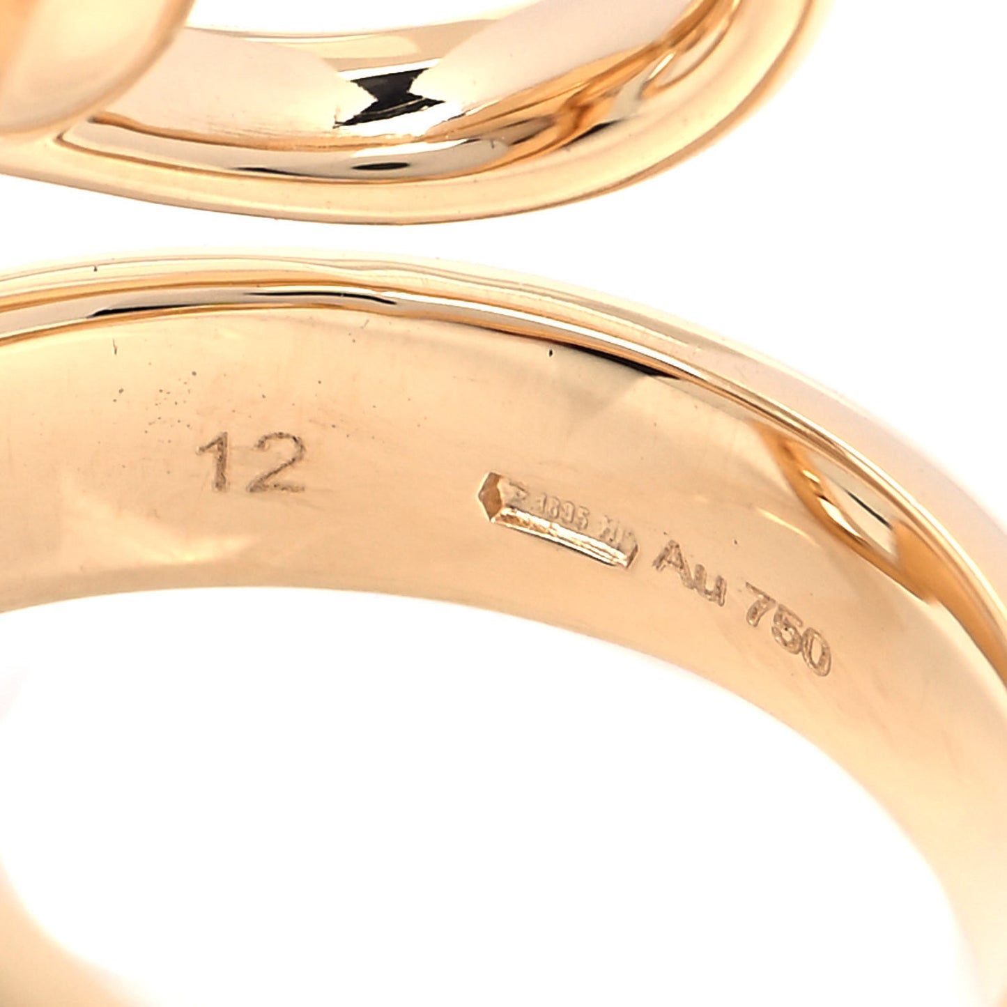18K Yellow Gold Horsebit Bypass Ring 52 6