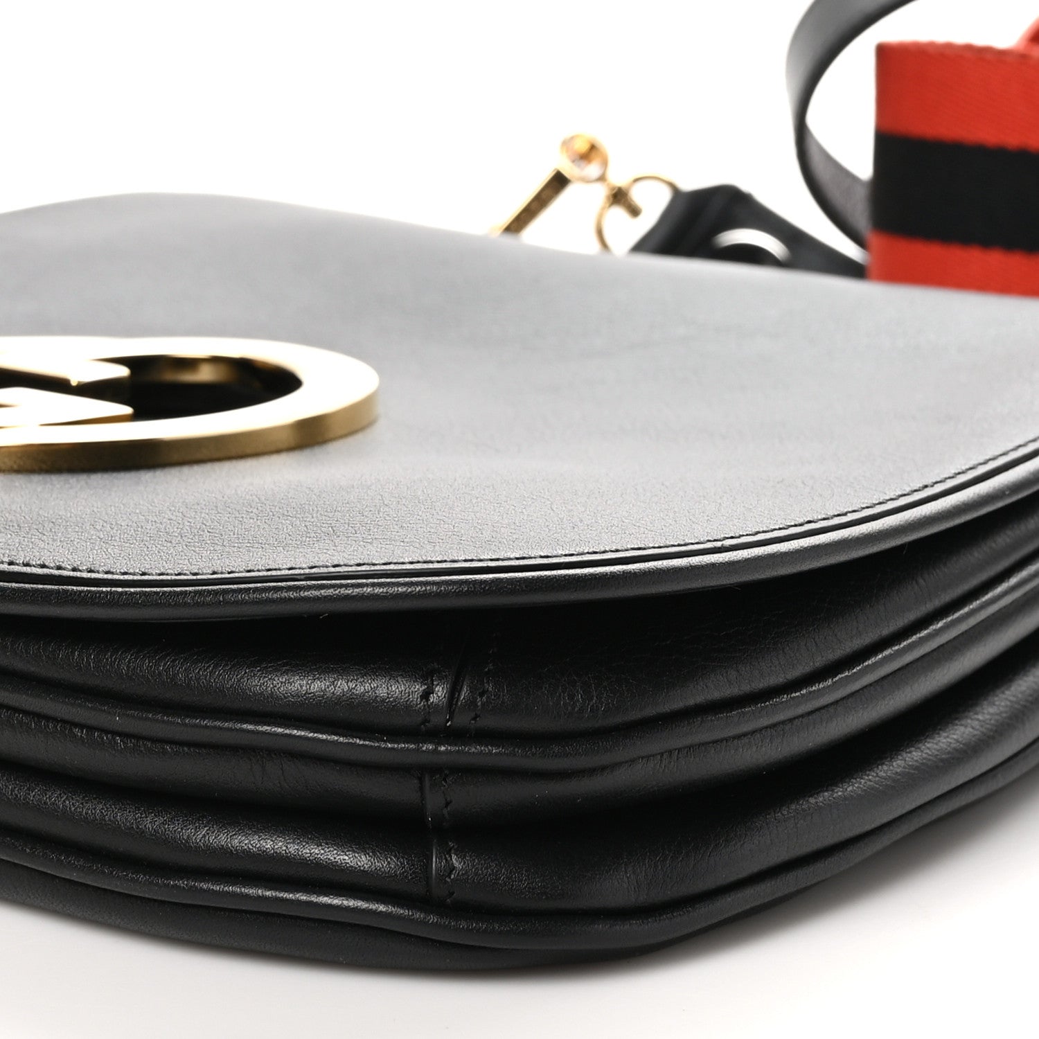 Gucci Roxy Calfskin Web Medium Studded Blondie Shoulder Flap Bag Black 11 of 11