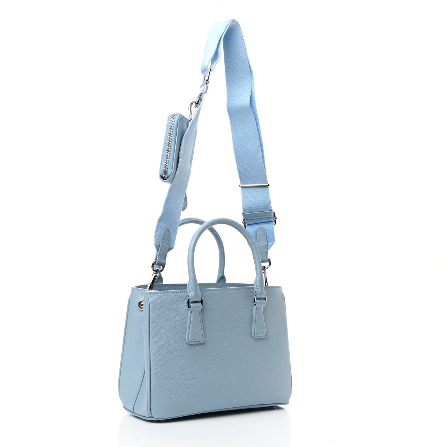 Saffiano Lux Micro Galleria Shoulder Bag Astrale