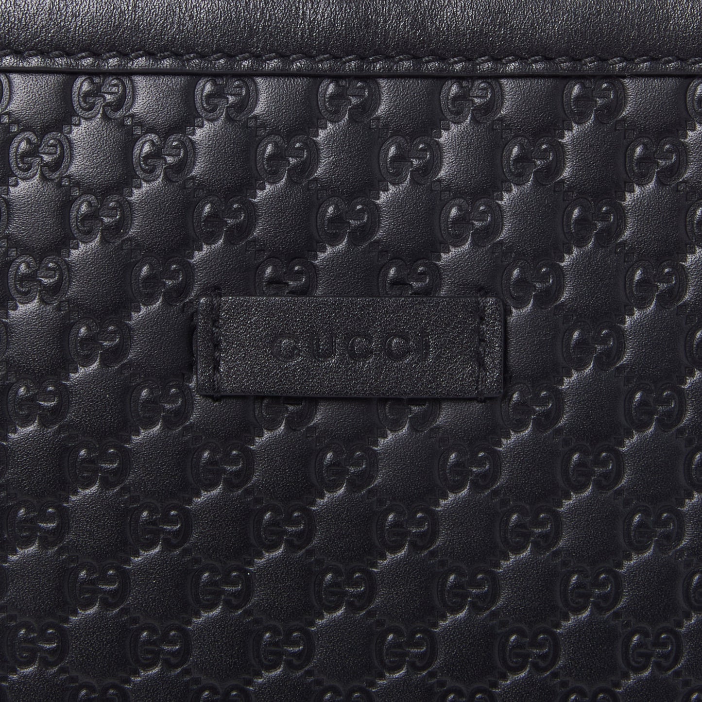 Soft Microguccissima Small Zippered Satchel Black