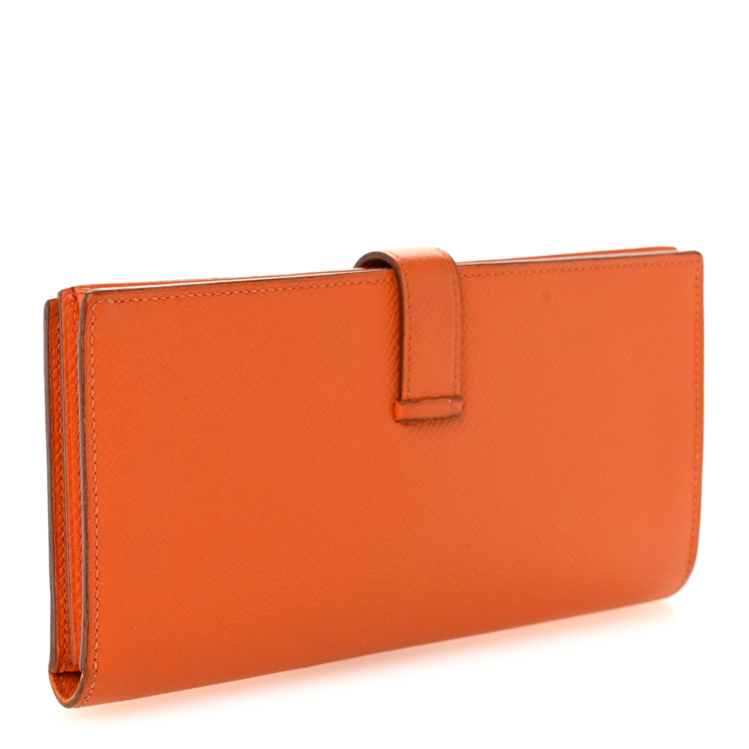 Hermes Epsom Bearn Gusset Wallet Orange 3 of 7