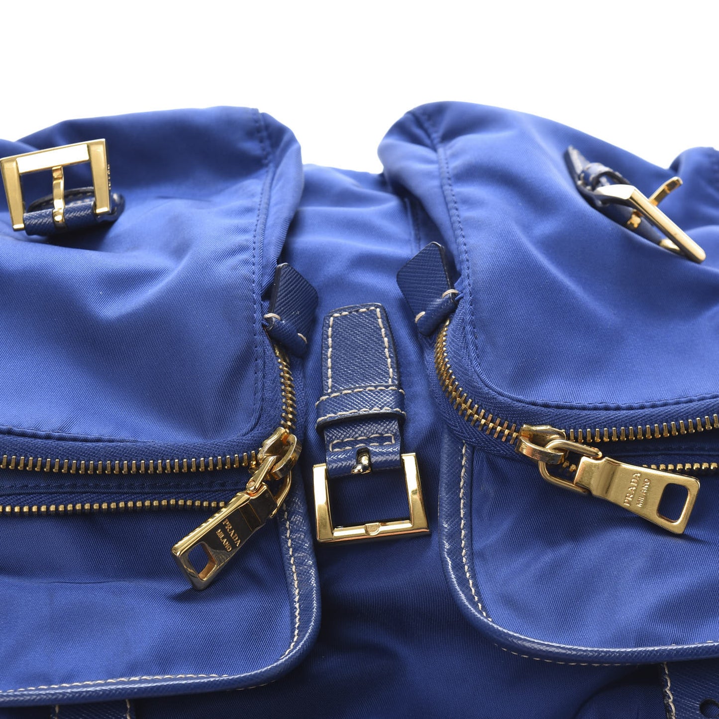 Tessuto Nylon Saffiano Vela Medium Backpack Blue