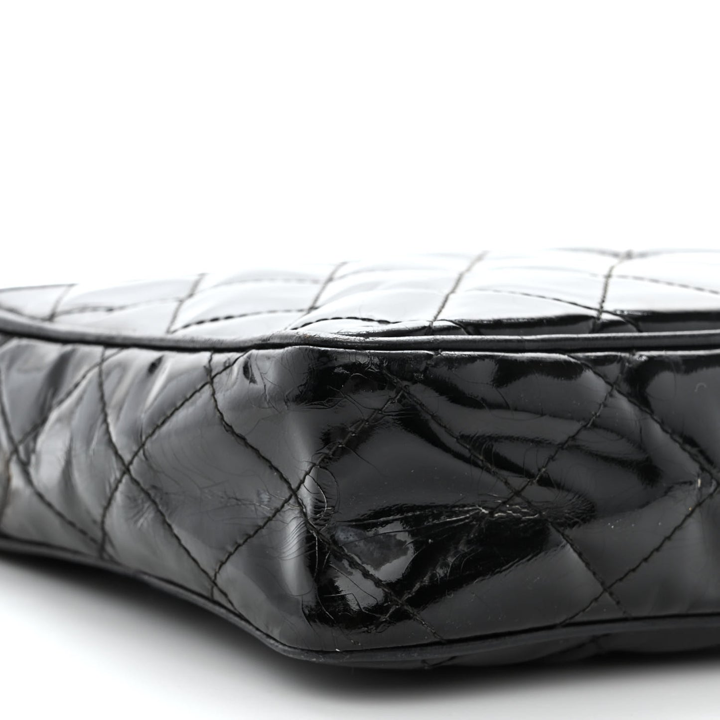 Patent Quilted Tassel Camera Case Black