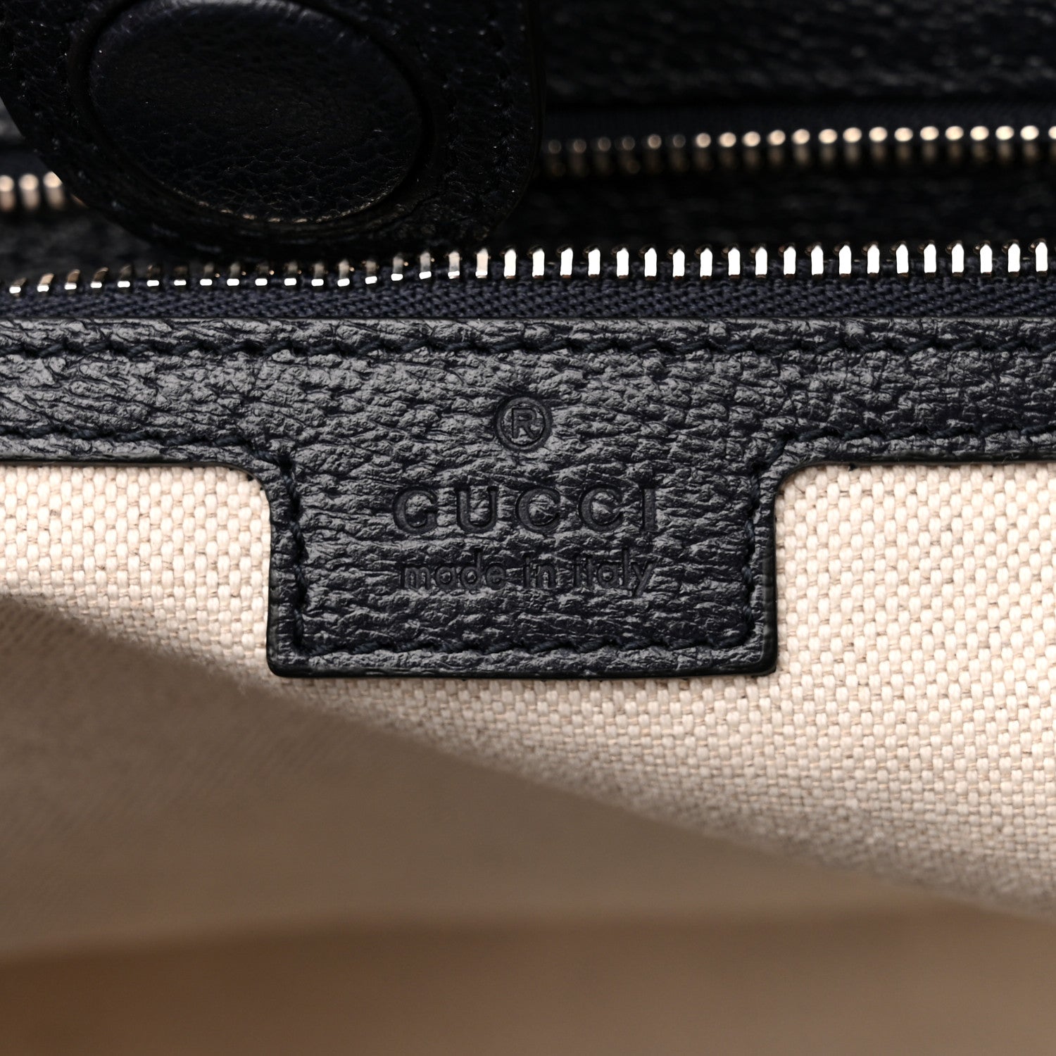 Gucci GG Supreme Monogram Textured Calfskin Web Medium Ophidia Shopping Tote Beige Blue 6 of 10