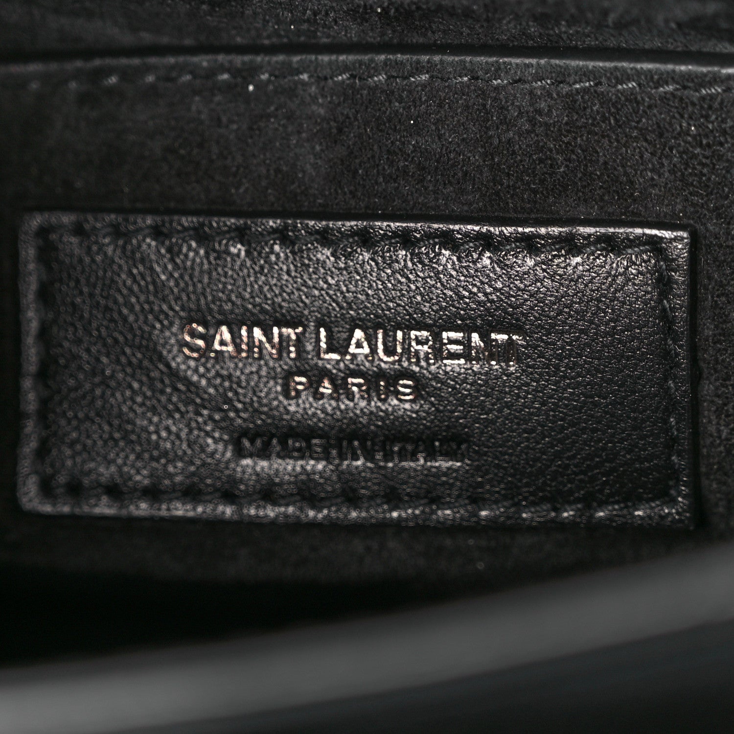 Saint Laurent Calfskin Crocodile Embossed Medium Monochrome Monogram Sunset Black 7 of 12