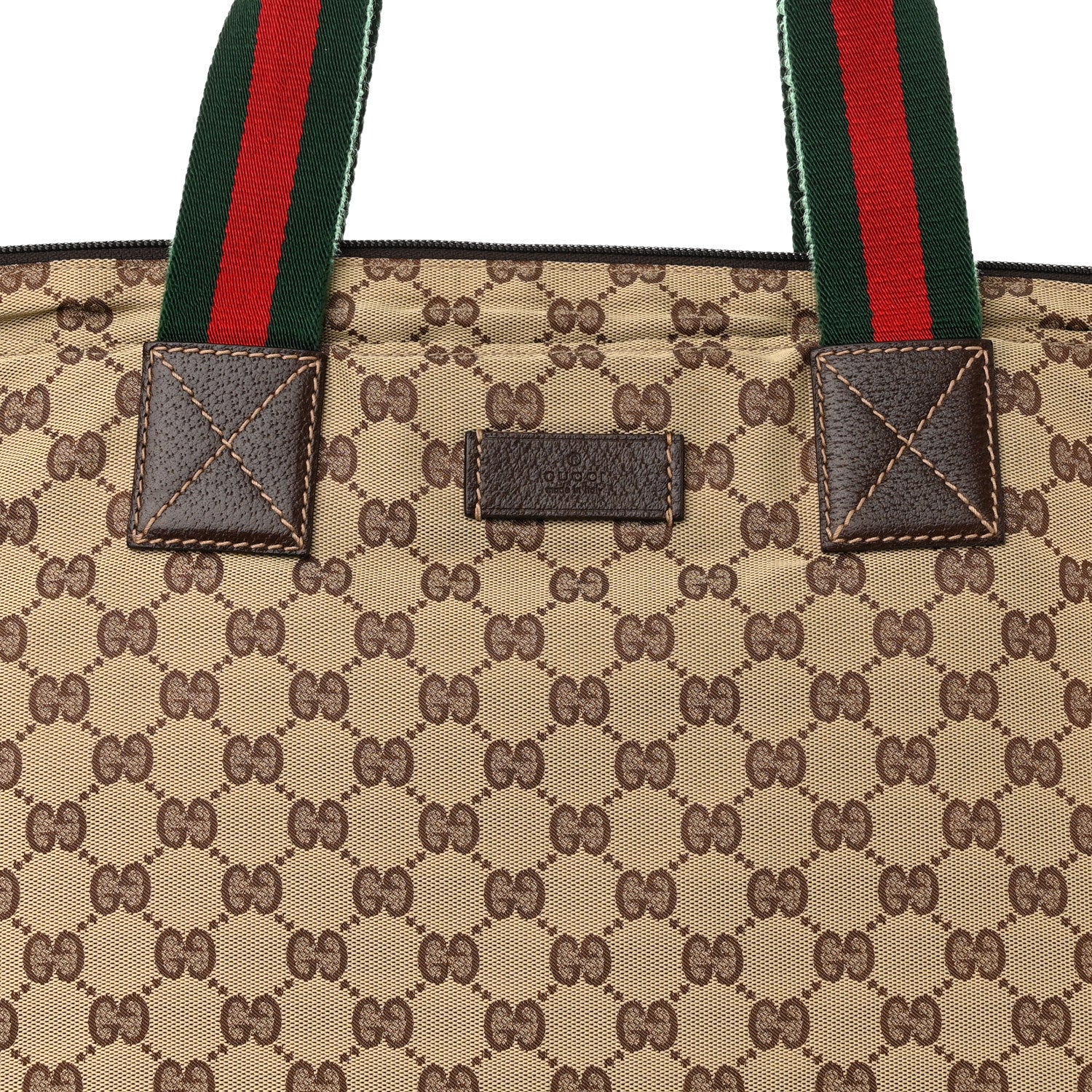 Gucci GG Monogram Large Web Handle Vertical Tote Dark Brown 8 of 10