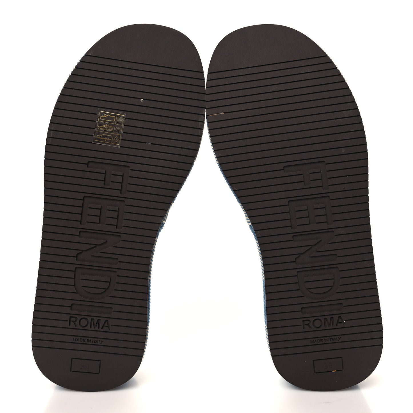 Denim Jacquard Womens FF Sunshine Flatform Slide Sandals 39 Light Blue