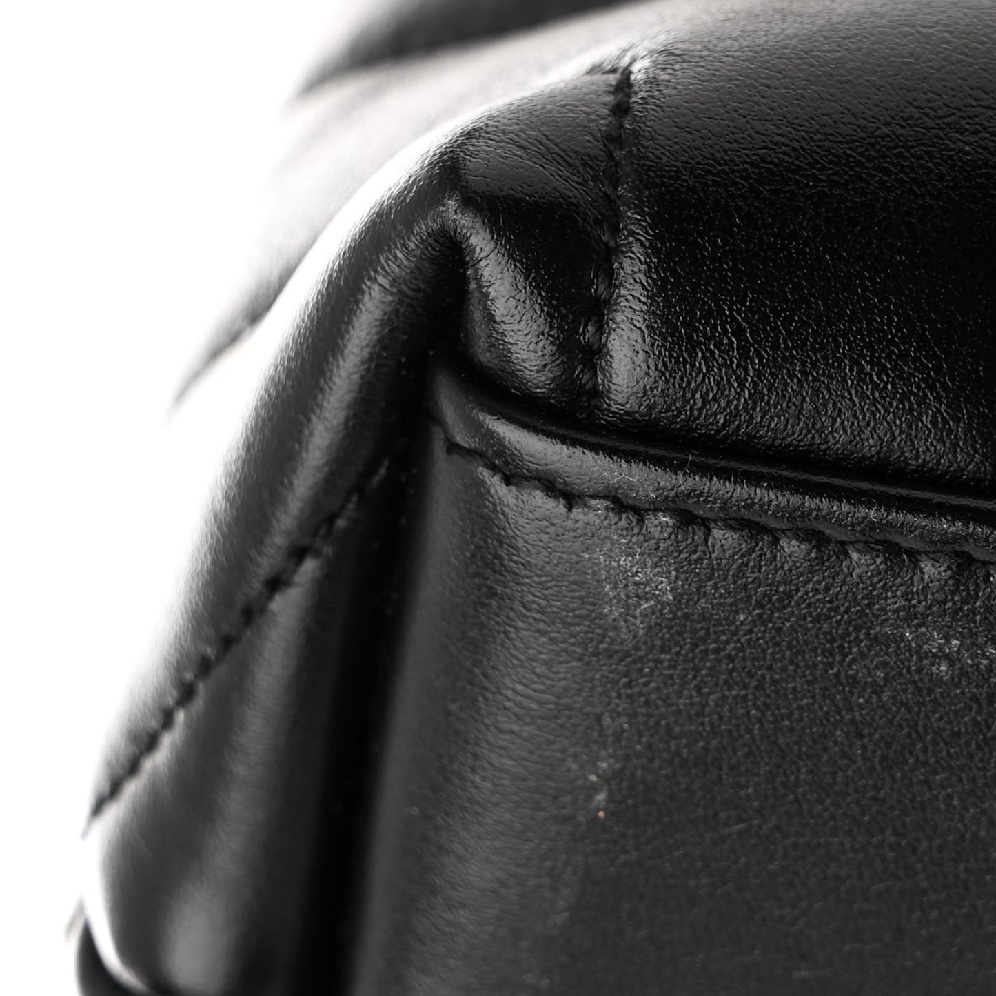Calfskin Y Quilted Monogram Medium Loulou Chain Satchel Black