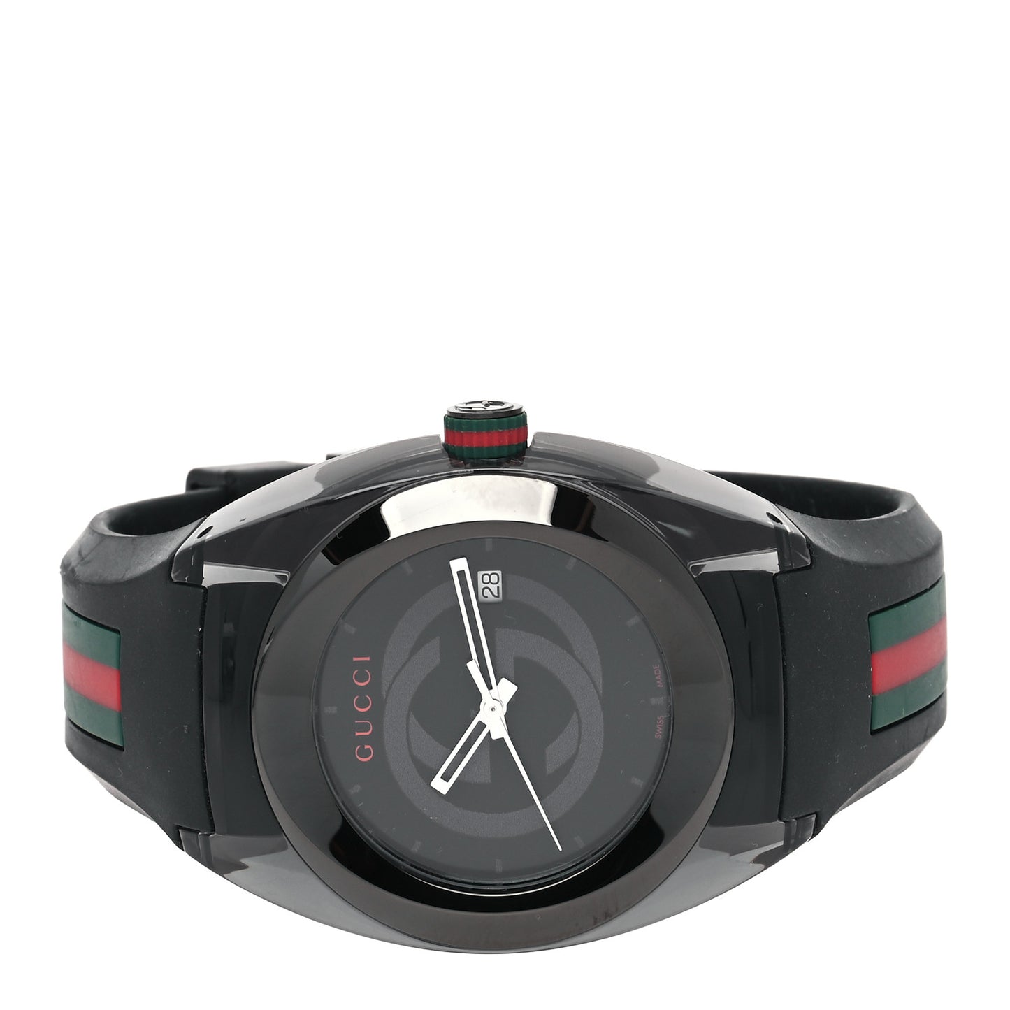 Stainless Steel Rubber 46mm Sync Web Quartz Watch Black