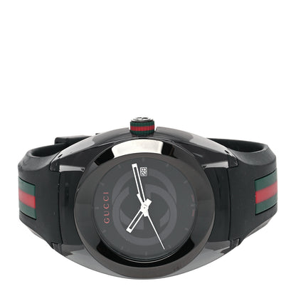 Gucci Stainless Steel Rubber 46mm Sync Web Quartz Watch Black 2 of 5