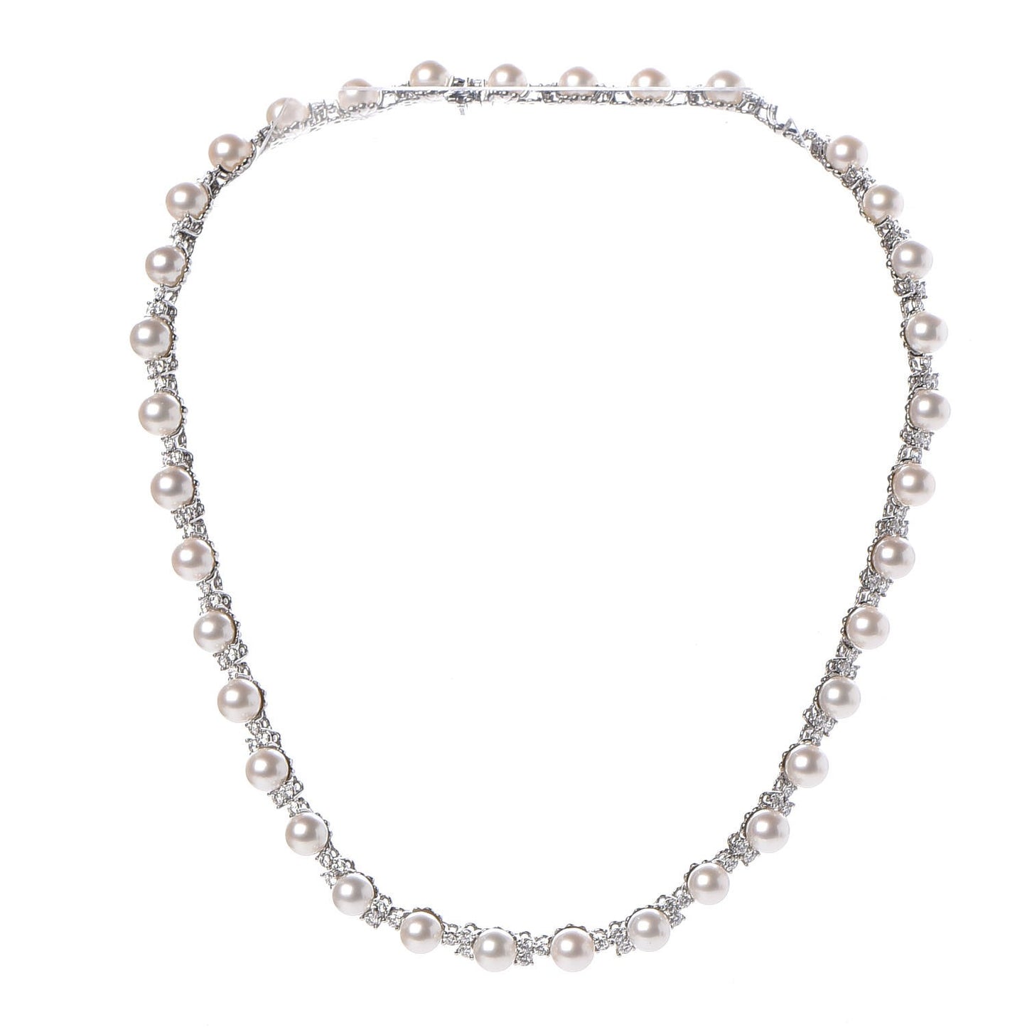 Platinum Diamond Akoya Pearl 6.5-7mm Aria Necklace