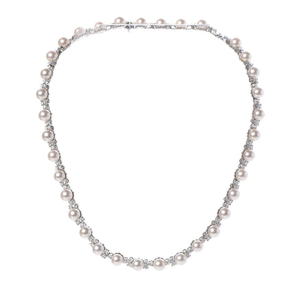 Tiffany Platinum Diamond Akoya Pearl 6.5-7mm Aria Necklace 3 of 13