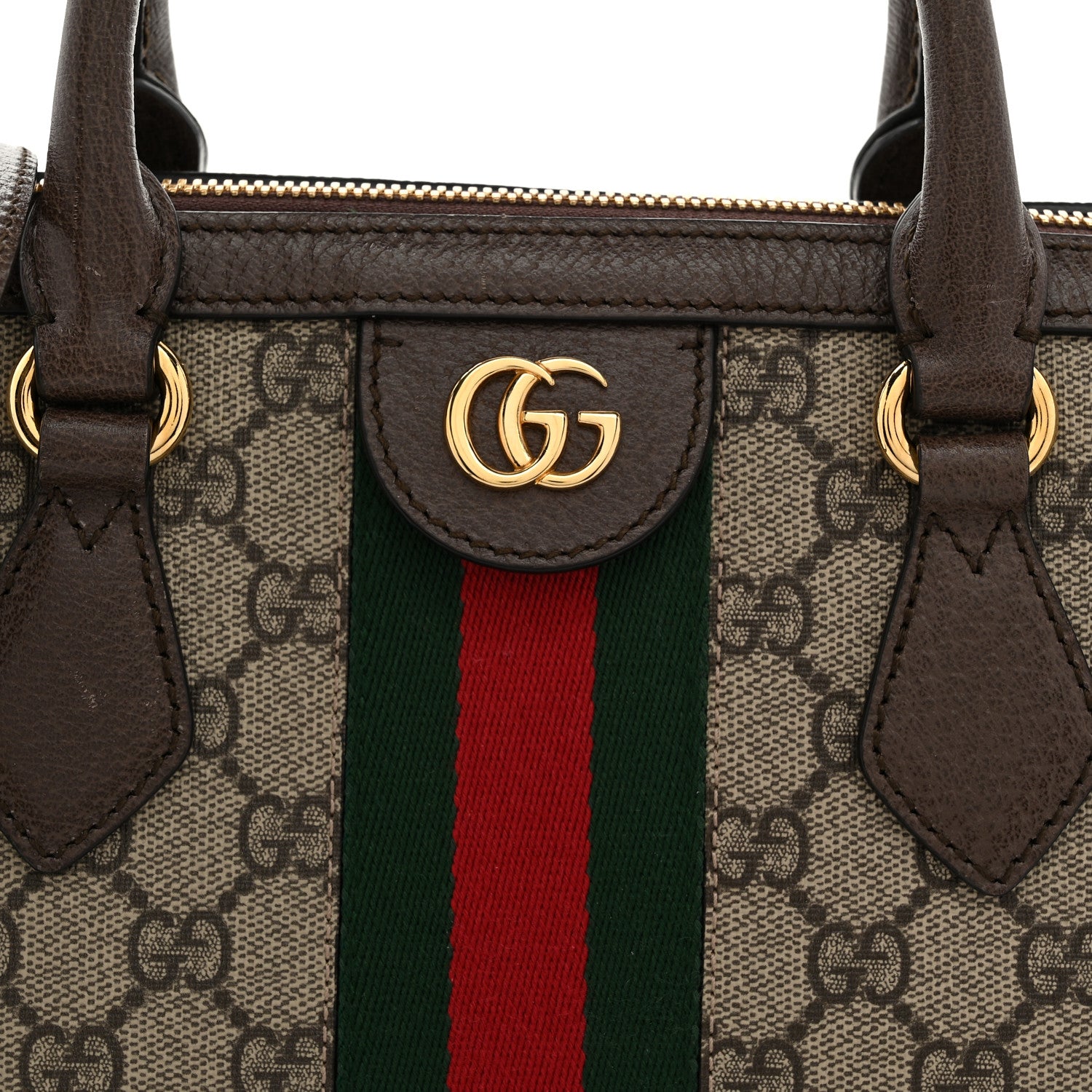 Gucci GG Supreme Monogram Web Medium Ophidia Boston Brown 8 of 10