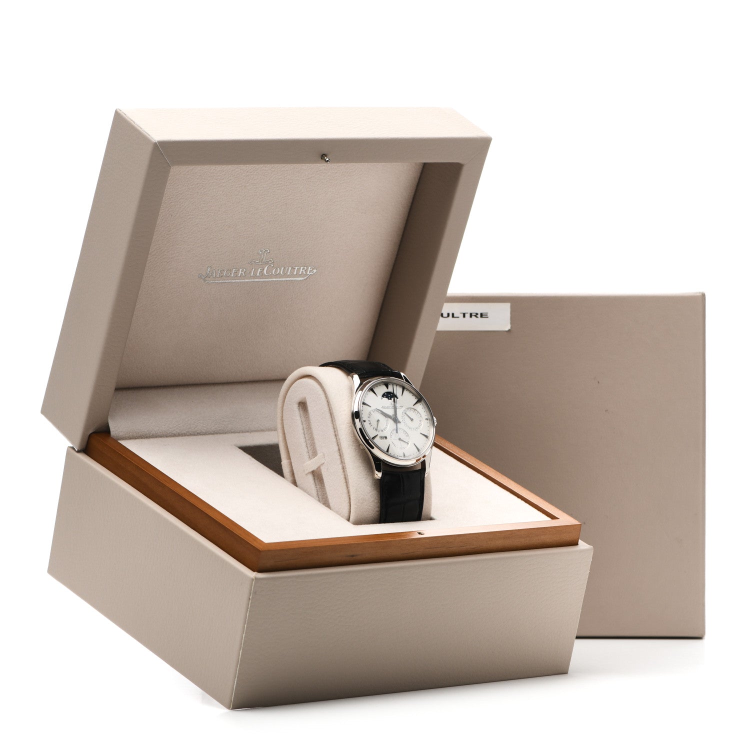 Jaeger-LeCoultre 18K White Gold Alligator 39mm Master Ultra Thin Perpetual Automatic Watch Q1303520 5 of 5