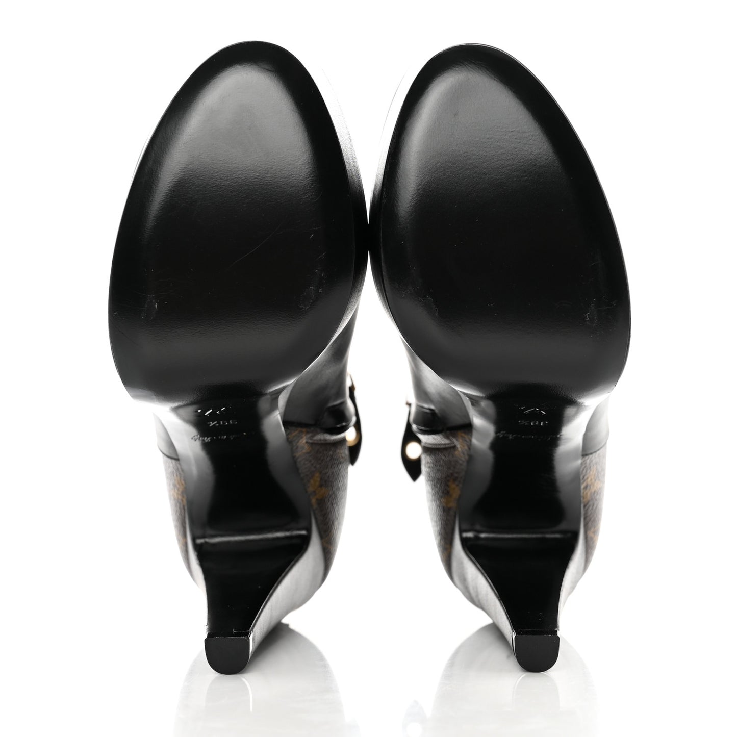 Calfskin Monogram Afterglow Platform Ankle Boots 39 Black