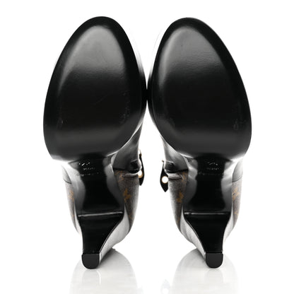 Louis Vuitton Calfskin Monogram Afterglow Platform Ankle Boots 39 Black 5 of 9