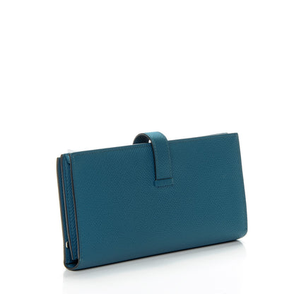 Hermes Epsom Bearn Gusset Wallet Bleu Izmir 3 of 8