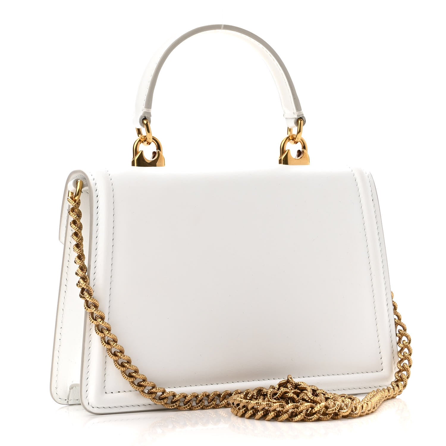 Dolce & Gabbana Smooth Calfskin Small Devotion Envelope Top Handle Bag White 3 of 10