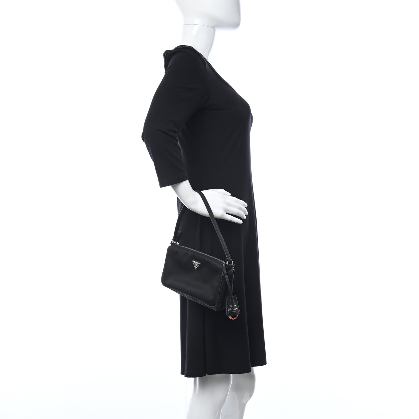 Tessuto Nylon Saffiano Mini Re-Edition 2005 Bag Black