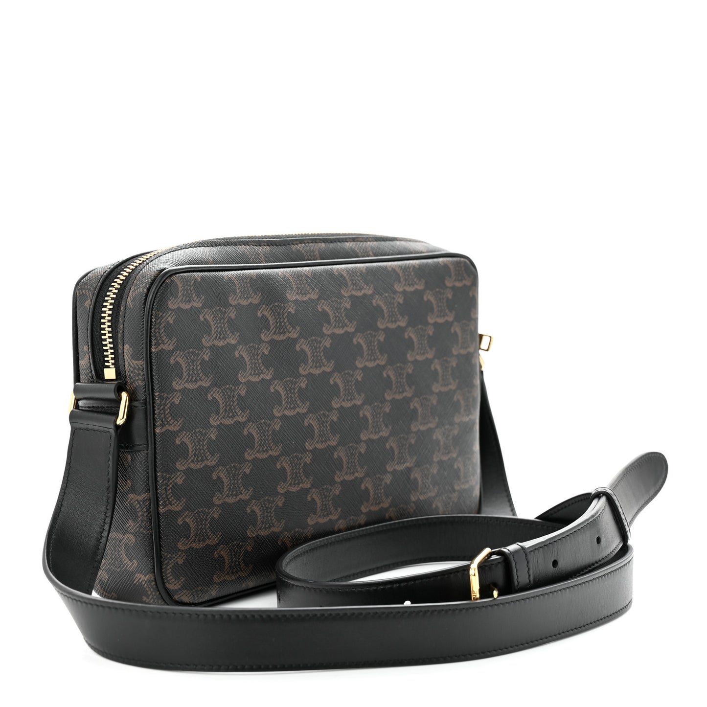Triomphe Canvas Medium Messenger Bag Black