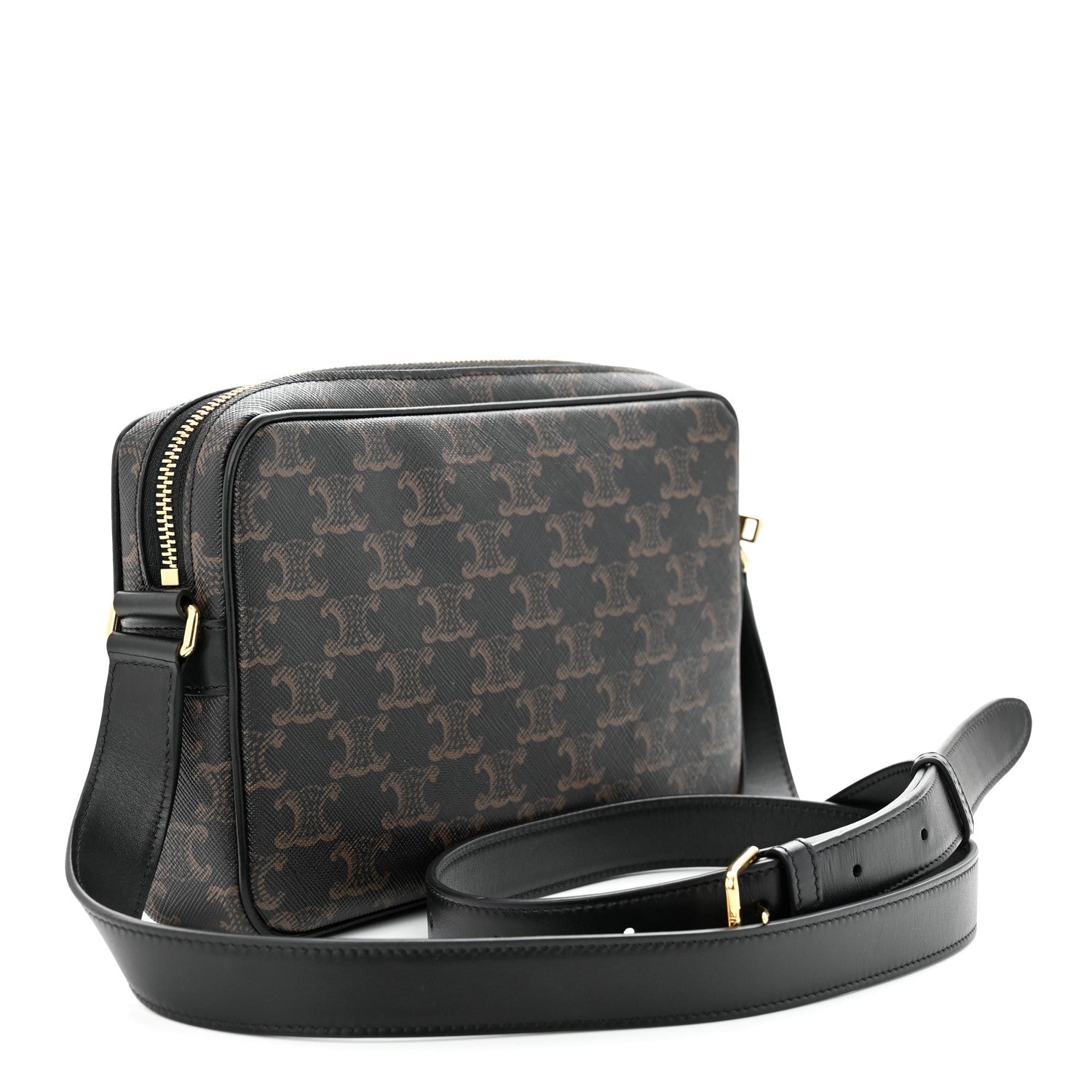 Celine Triomphe Canvas Medium Messenger Bag Black 3 of 10