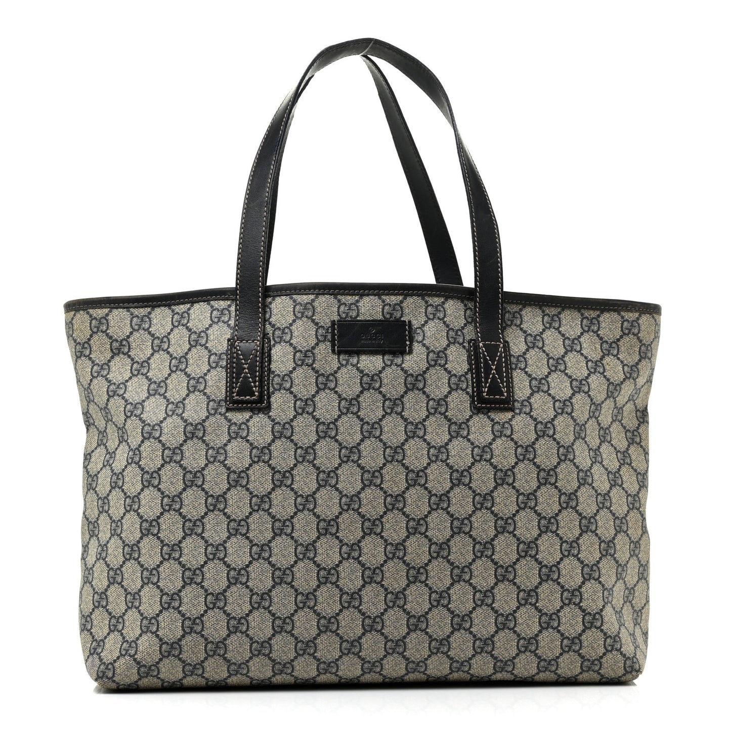 GG Supreme Monogram Medium Zippered Shopping Tote Navy