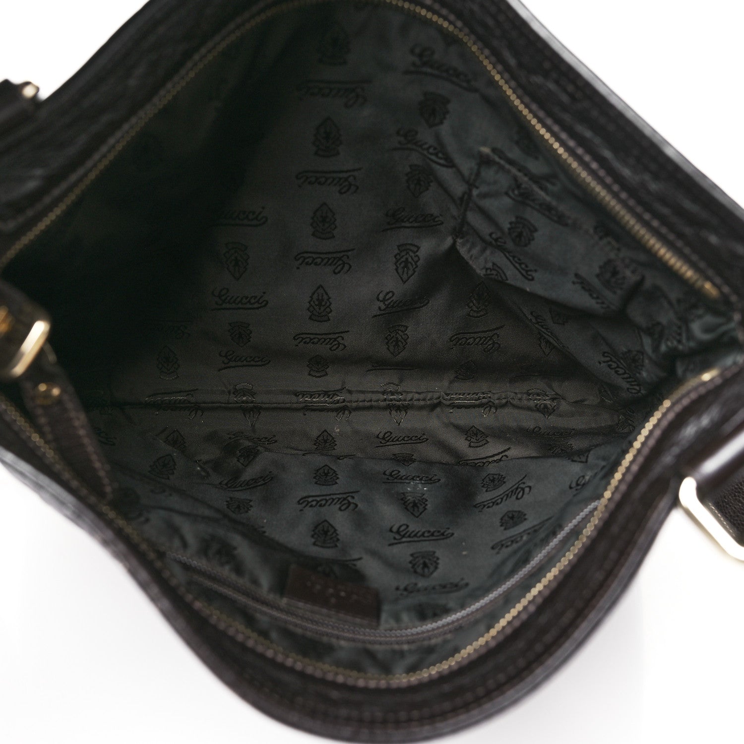 Gucci Guccissima Medium Flat Messenger Bag Dark Brown Dark Brown 5 of 13