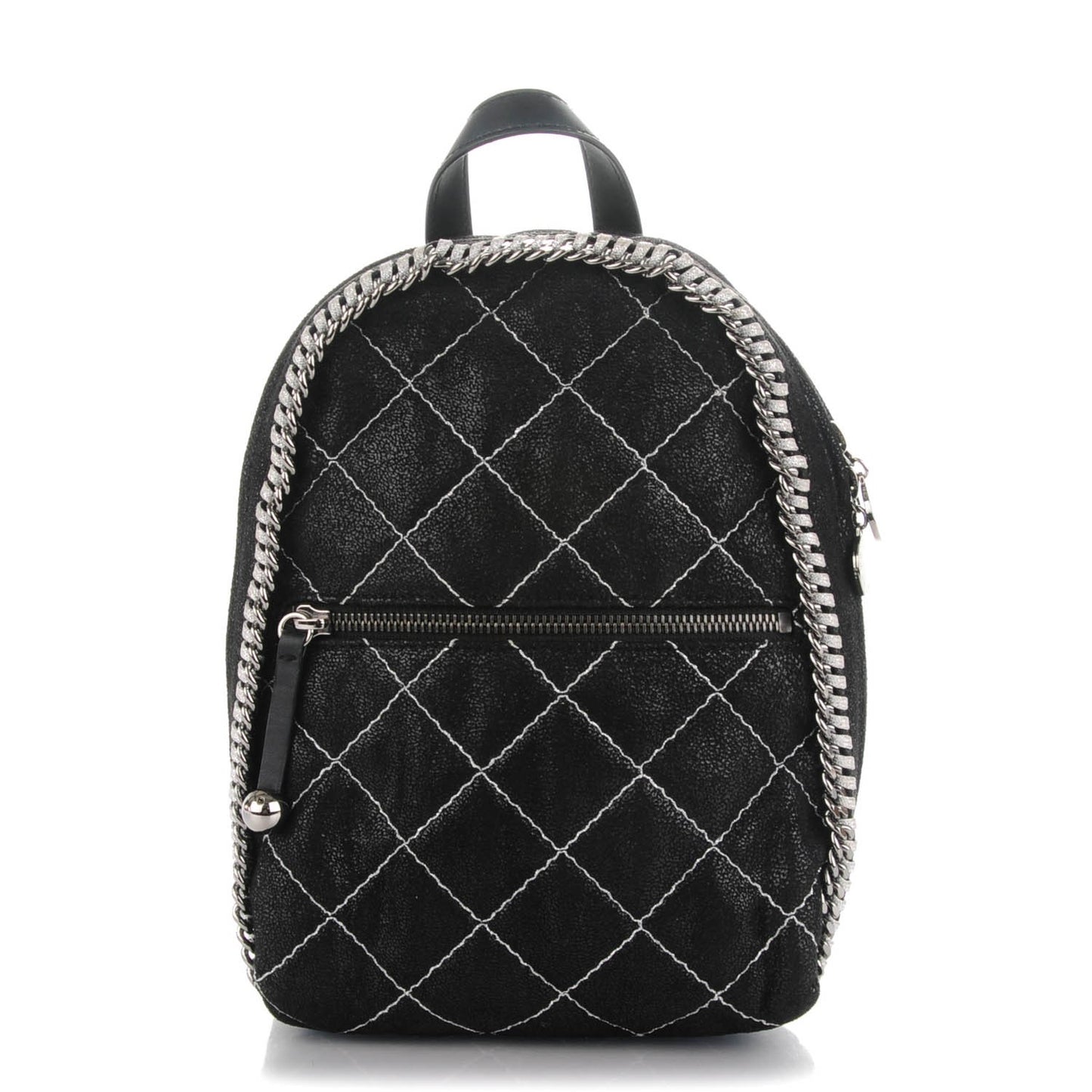 Shaggy Deer Quilted Mini Falabella Backpack Black
