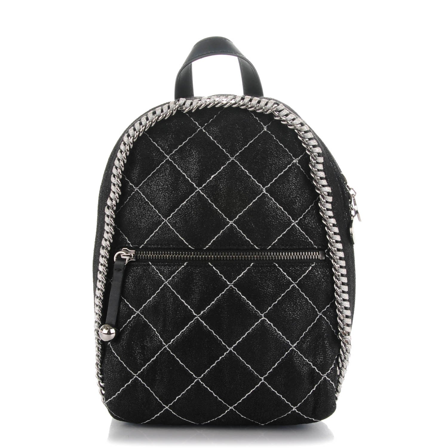 Stella McCartney Shaggy Deer Quilted Mini Falabella Backpack Black 1 of 8