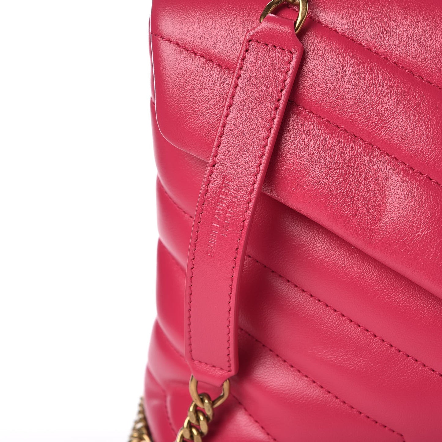 Calfskin Y Quilted Monogram Small Loulou Chain Satchel Fresh Fuchsia