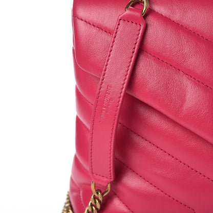 Saint Laurent Calfskin Y Quilted Monogram Small Loulou Chain Satchel Fresh Fuchsia 8 of 10