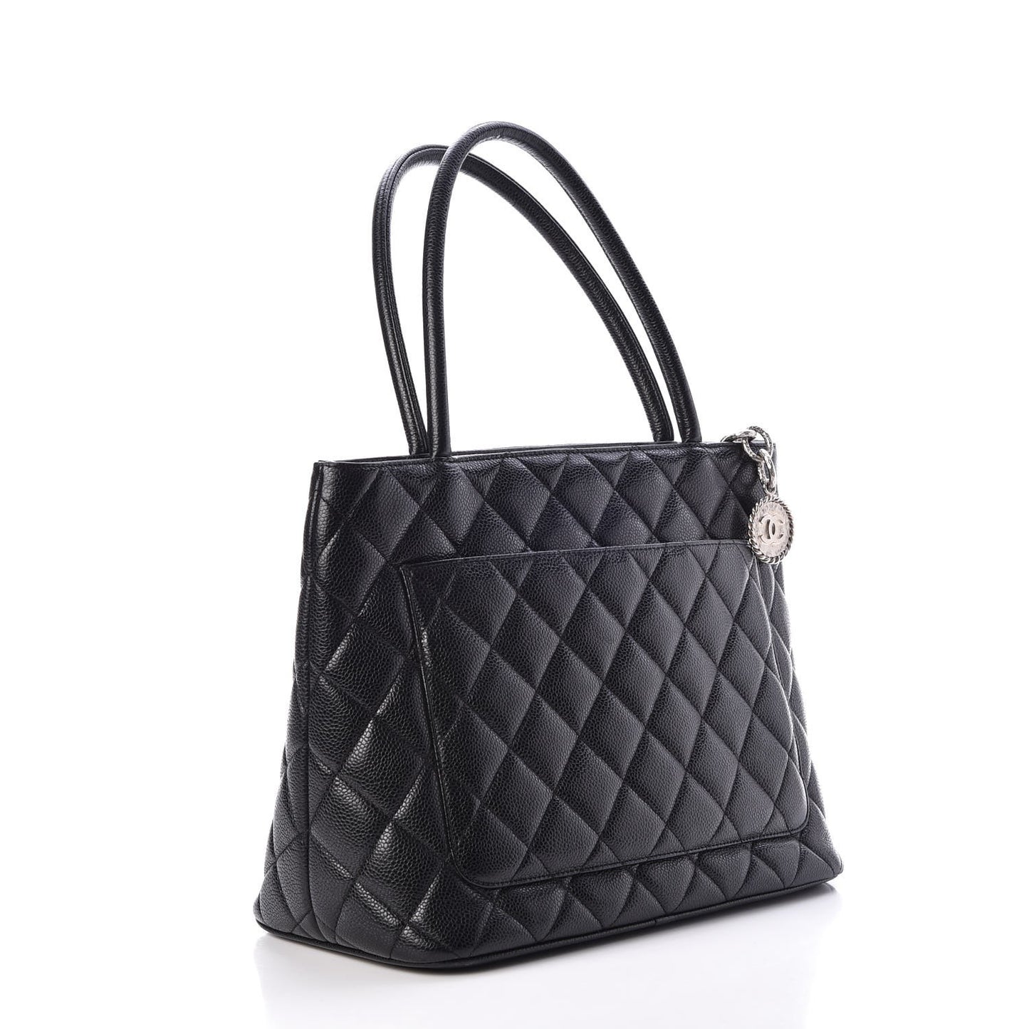 Caviar Quilted Medallion Tote Black