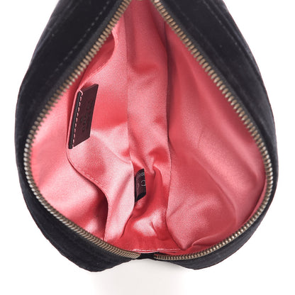 Gucci Velvet Matelasse GG Marmont Belt Bag 85 34 Black 5 of 8