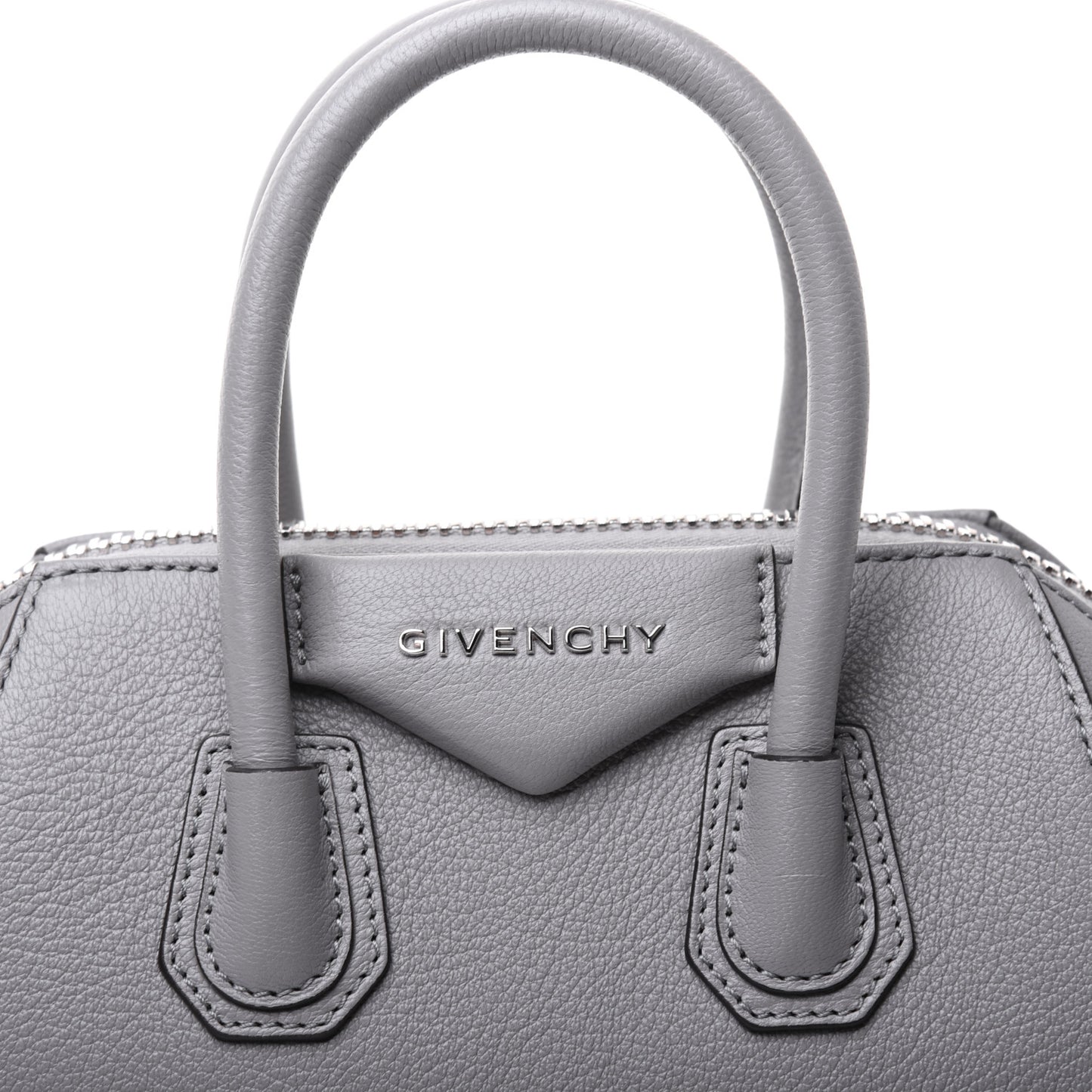 Sugar Goatskin Mini Antigona Pearl Grey