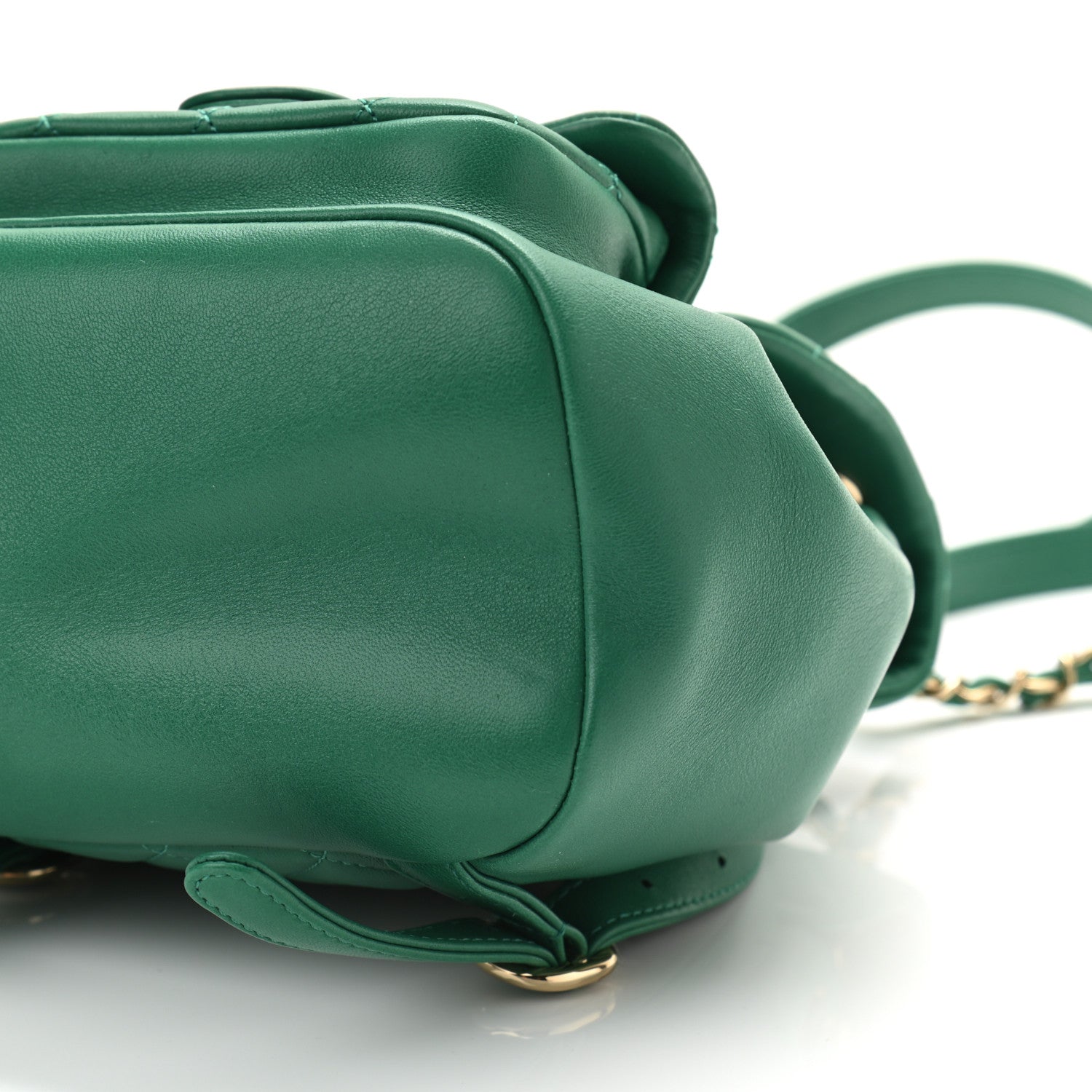 Chanel Lambskin Quilted Small Duma Drawstring Backpack Green 10 of 11