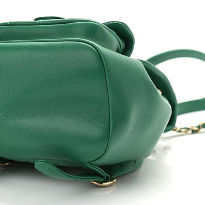 Chanel Lambskin Quilted Small Duma Drawstring Backpack Green 10 of 11