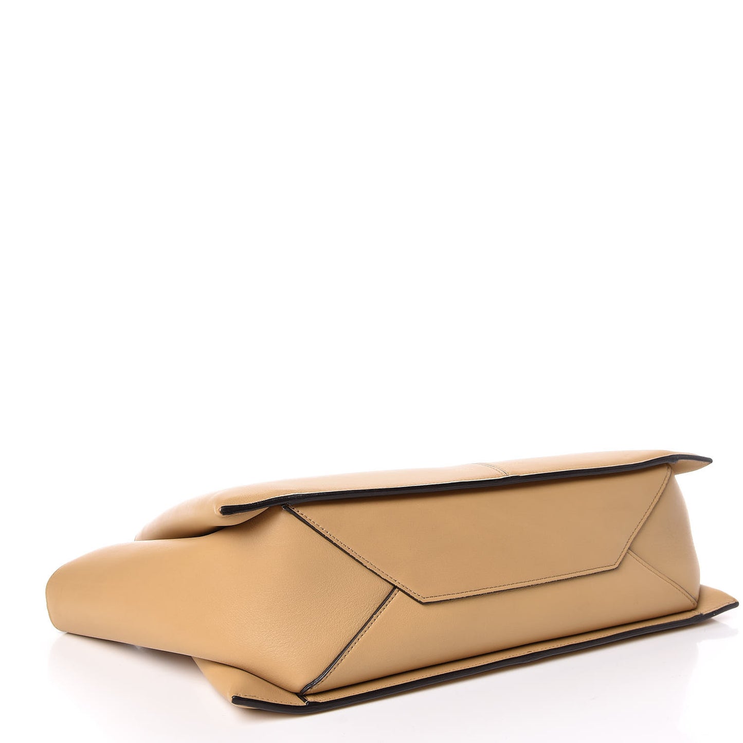 Supple Natural Calfskin Medium Tri-Fold Bag Sand