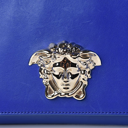 Versace Lambskin Palazzo Chain Evening Bag Blue 8 of 12