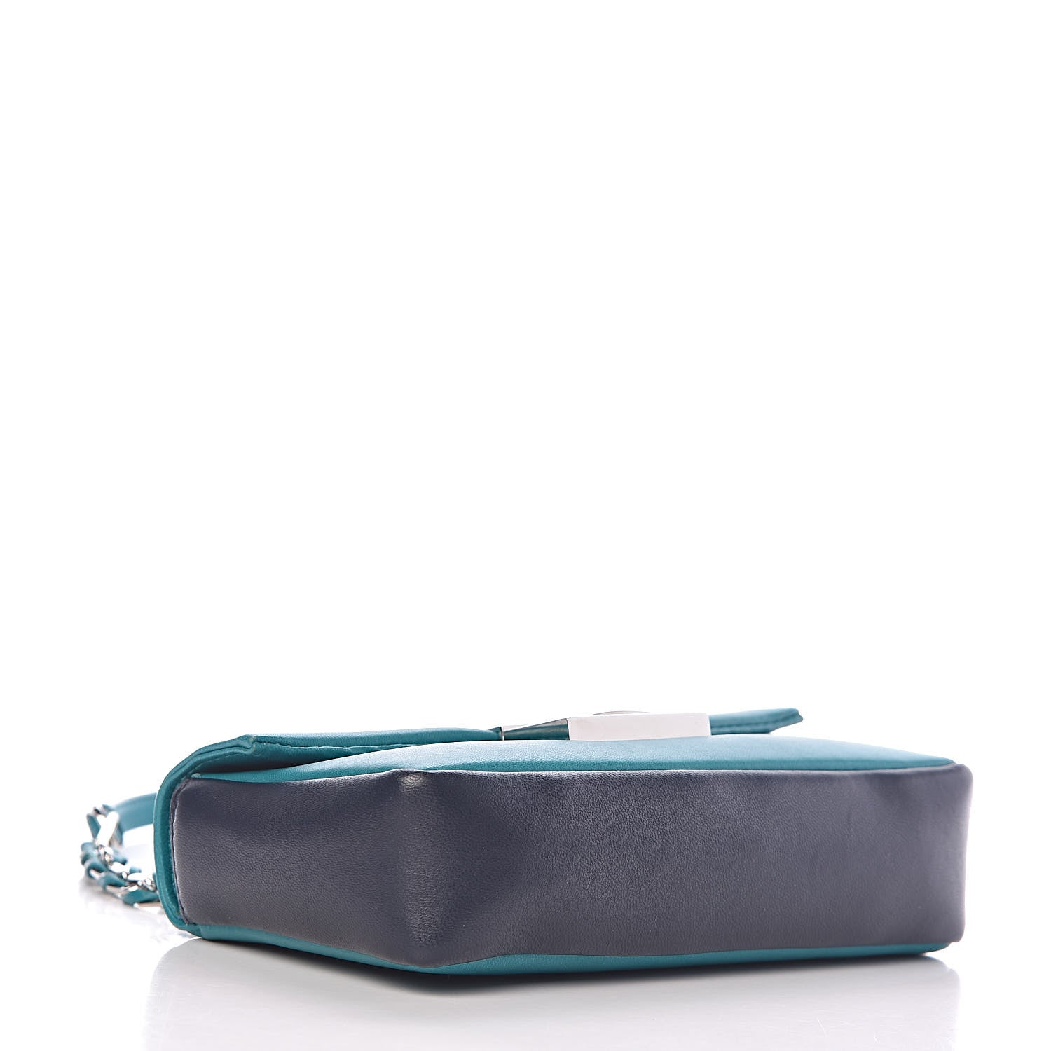 Fendi Shiny Nappa Mini Be Baguette Shoulder Bag Lago Dark Blue 4 of 10