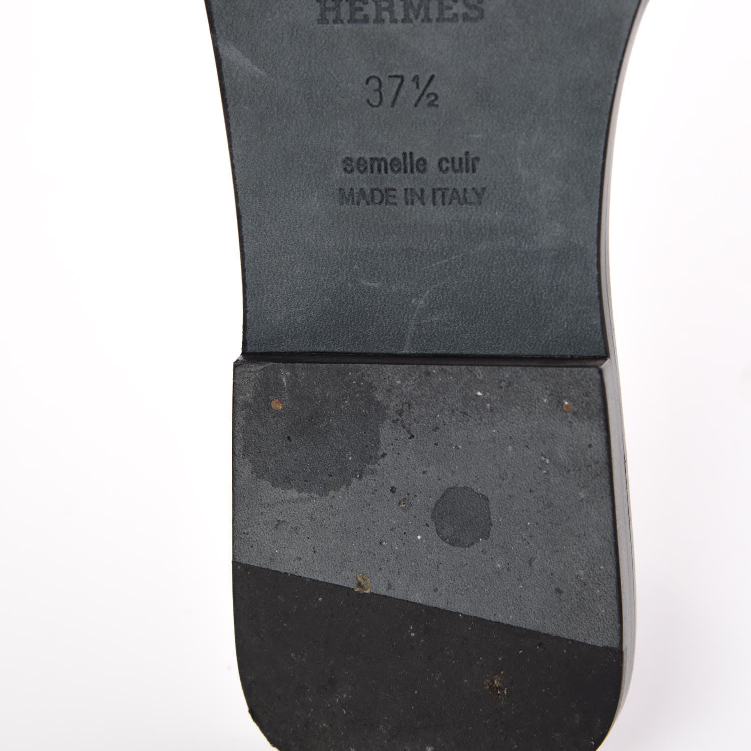 Hermes Patent Oran Sandals 37.5 Black 11 of 12
