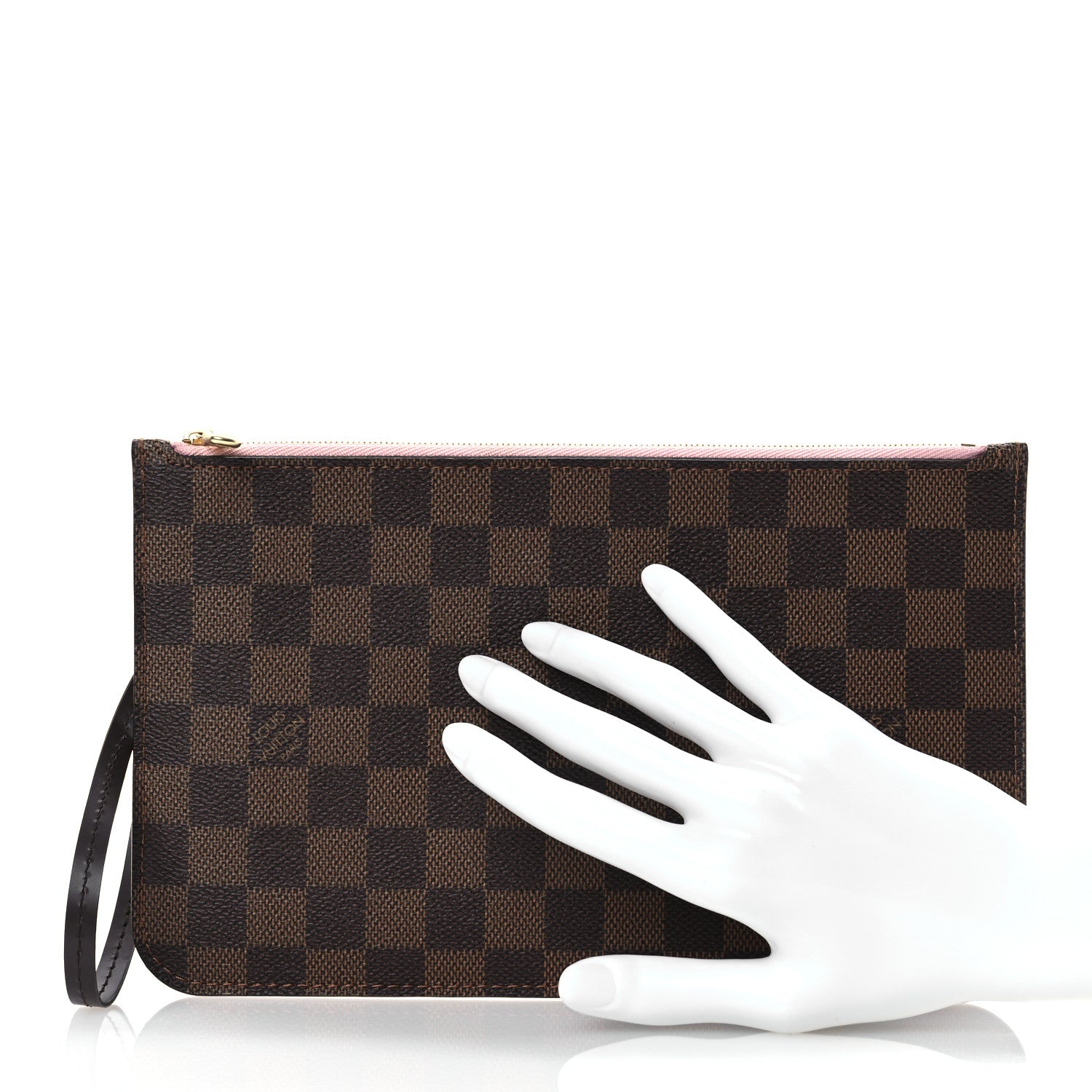 Louis Vuitton Damier Ebene Neverfull MM GM Pochette Rose Ballerine 2 of 9