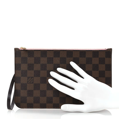 Louis Vuitton Damier Ebene Neverfull MM GM Pochette Rose Ballerine 2 of 9