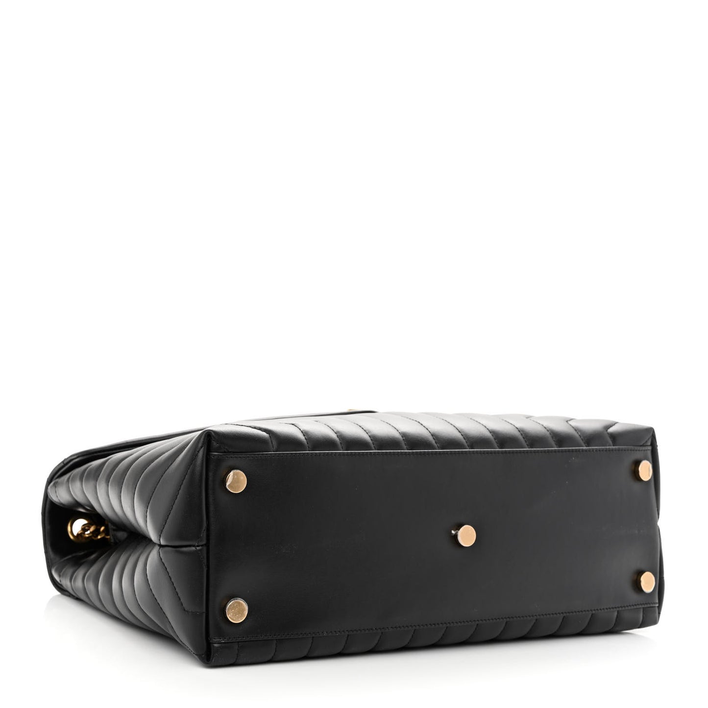 Calfskin Y Quilted Monogram Large Loulou Chain Satchel Black