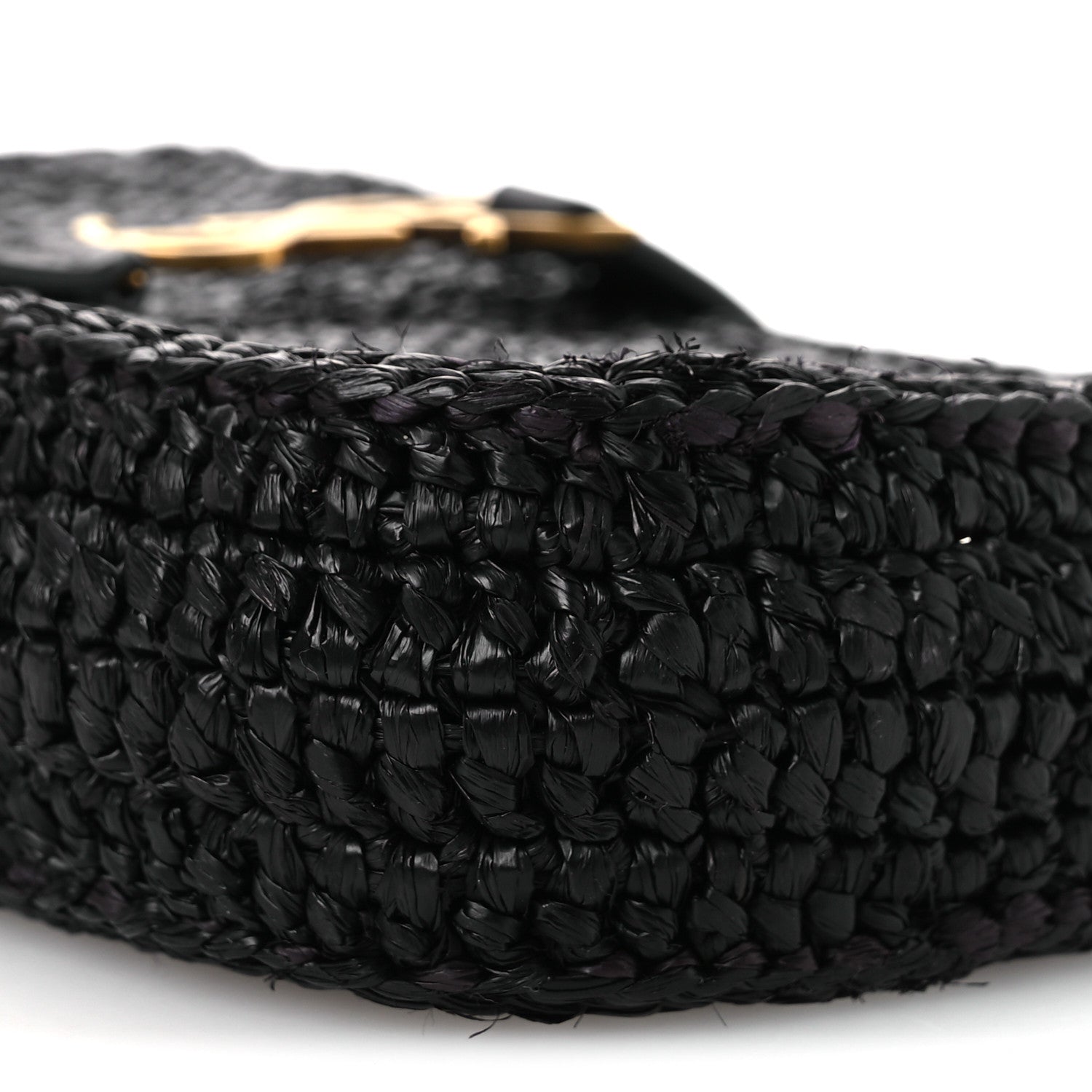 Saint Laurent Raffia Calfskin Le 5 A 7 Mini Hobo Black 11 of 11