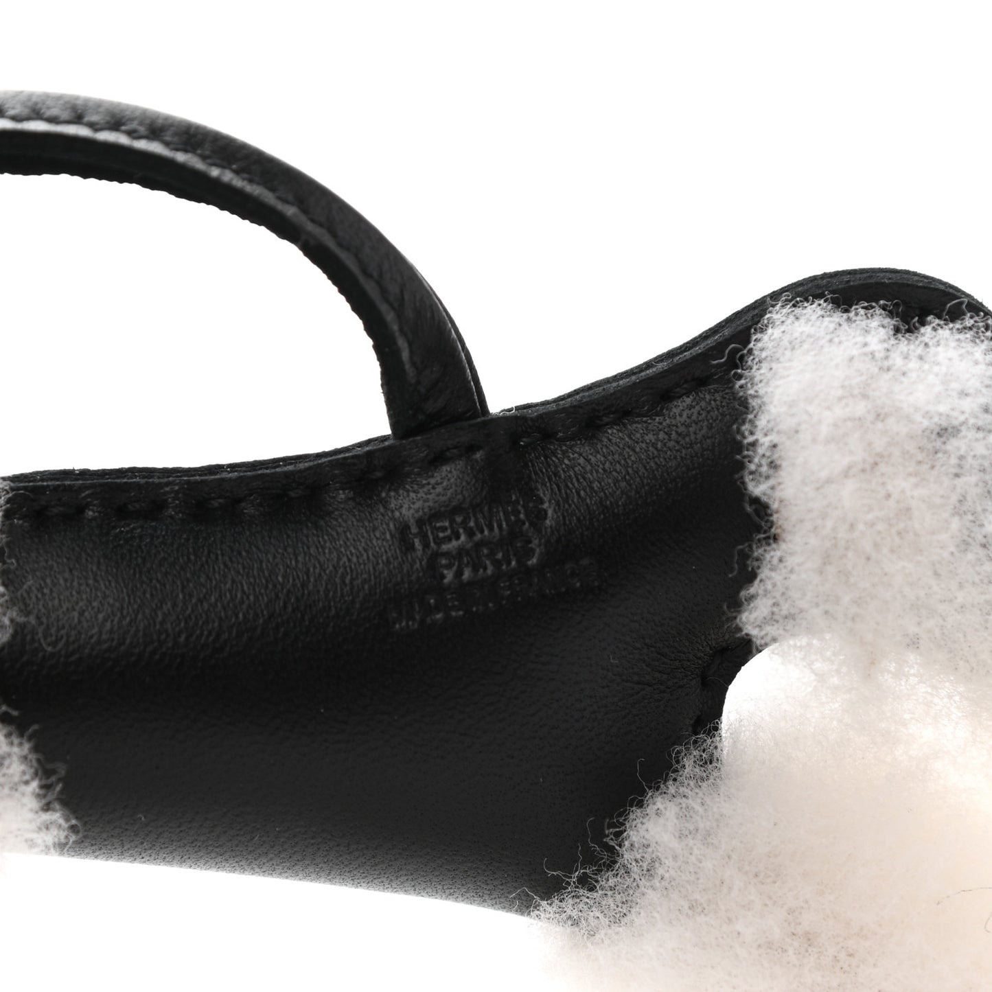 Milo Lambskin Shearling Budy Charm Black