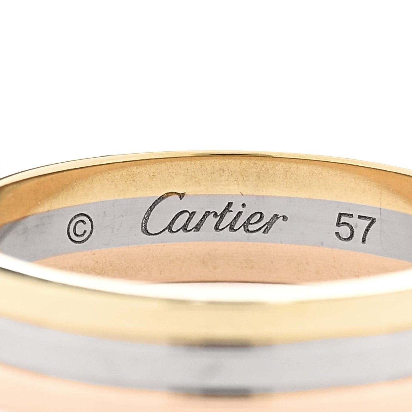18K Pink White Yellow Gold 4.8mm Vendome Louis Cartier Wedding Band Ring 57 8