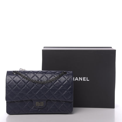 Chanel Aged Calfskin Quilted 2.55 Reissue 226 Flap Navy Blue 11 of 11