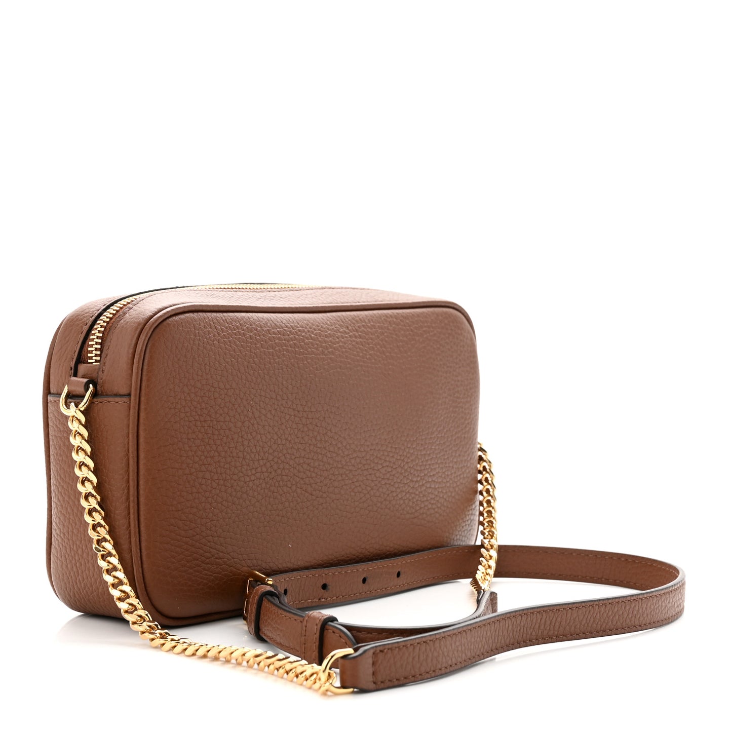 Grainy Calfskin Embossed Crossbody Bag Tan