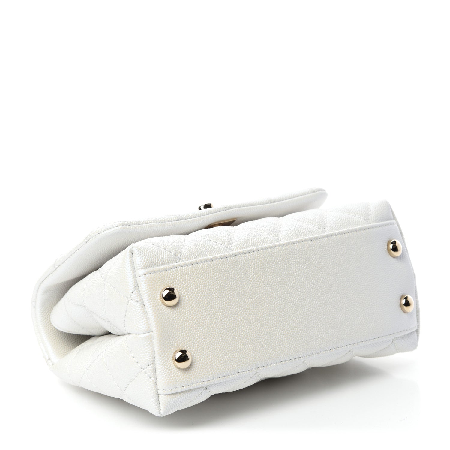 Chanel Iridescent Caviar Quilted Extra Mini Coco Handle Flap White 4 of 10