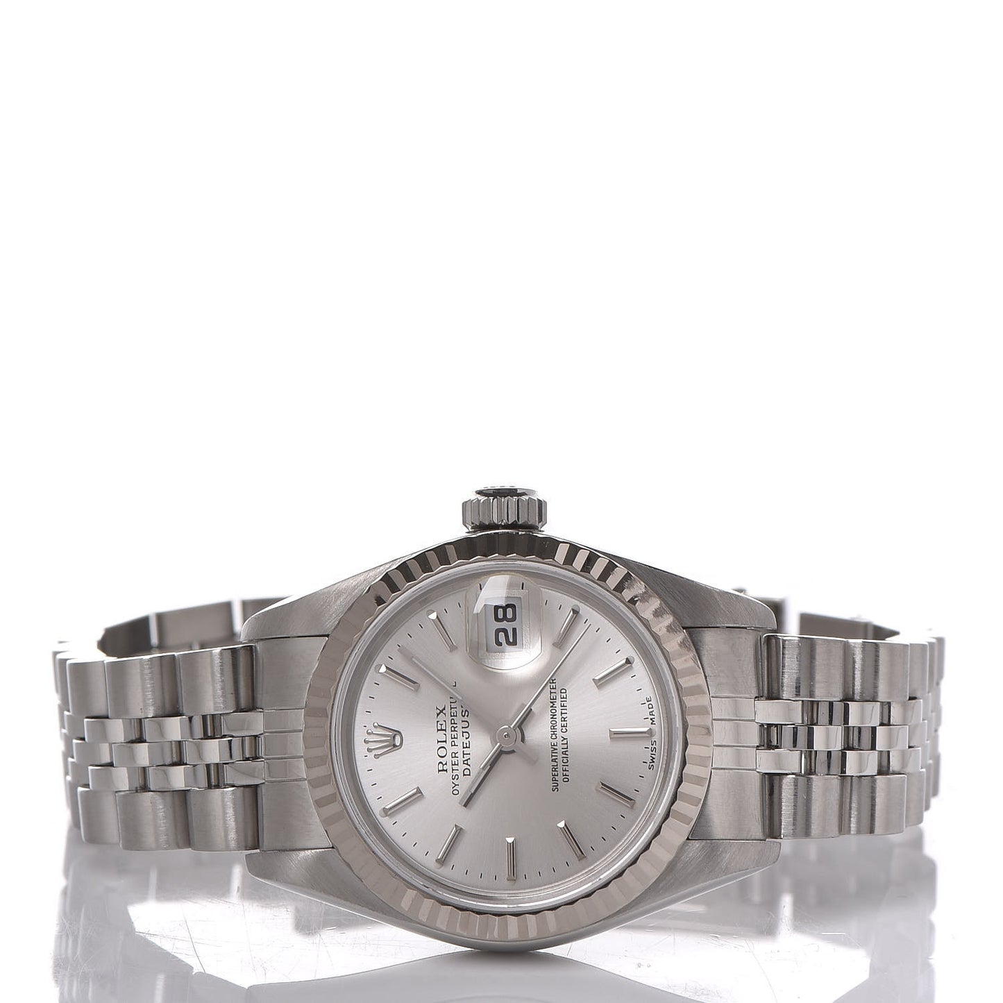 Stainless Steel 18K White Gold 26mm Oyster Perpetual Datejust Watch Silver 79174